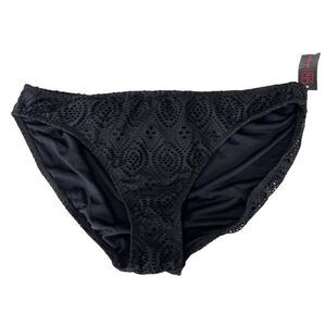 No Boundaries NOBO Bikini Bottom Separates Black Lace Basic Beach NEW Size XL